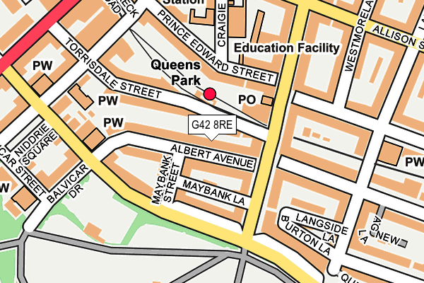 G42 8RE map - OS OpenMap – Local (Ordnance Survey)