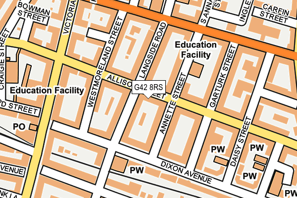 G42 8RS map - OS OpenMap – Local (Ordnance Survey)