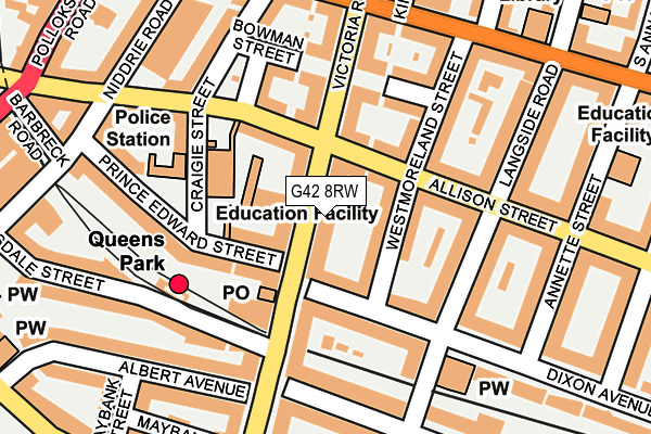 G42 8RW map - OS OpenMap – Local (Ordnance Survey)