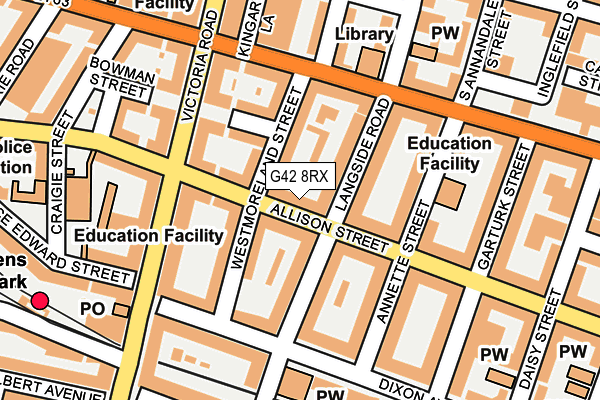 G42 8RX map - OS OpenMap – Local (Ordnance Survey)