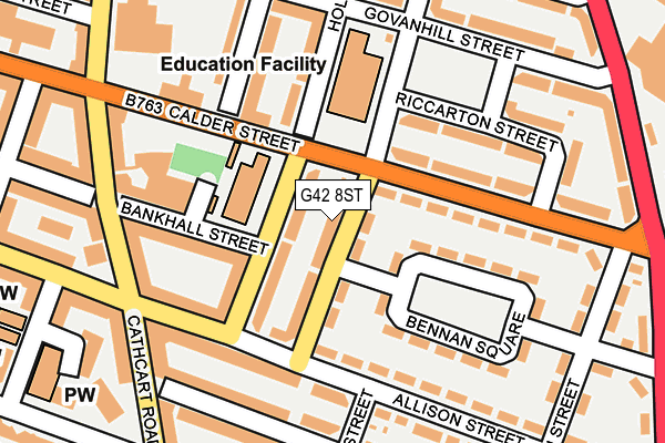 G42 8ST map - OS OpenMap – Local (Ordnance Survey)