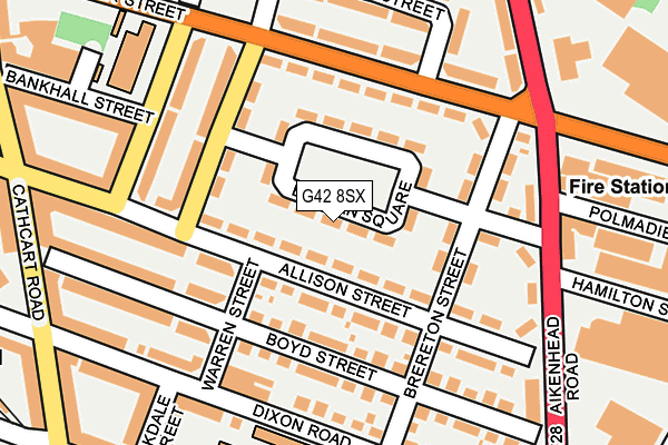 G42 8SX map - OS OpenMap – Local (Ordnance Survey)