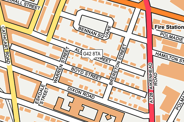 G42 8TA map - OS OpenMap – Local (Ordnance Survey)