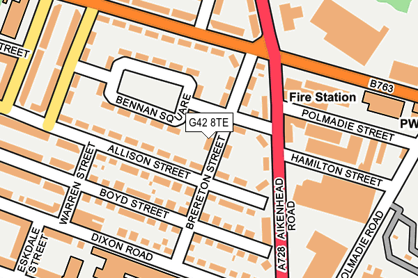 G42 8TE map - OS OpenMap – Local (Ordnance Survey)