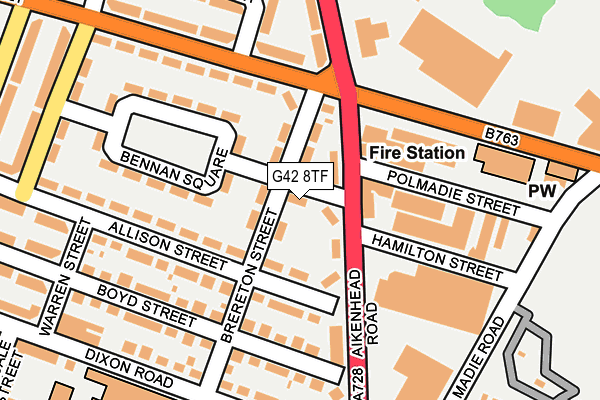 G42 8TF map - OS OpenMap – Local (Ordnance Survey)