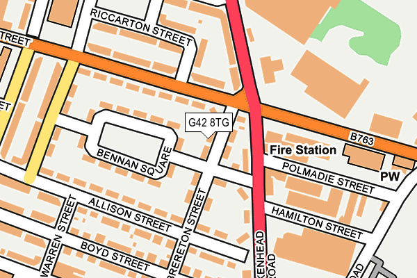 G42 8TG map - OS OpenMap – Local (Ordnance Survey)