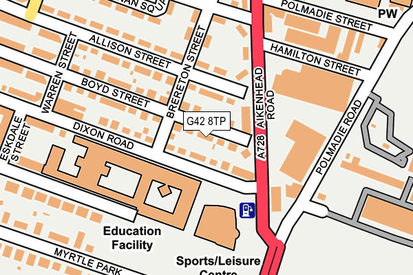 G42 8TP map - OS OpenMap – Local (Ordnance Survey)