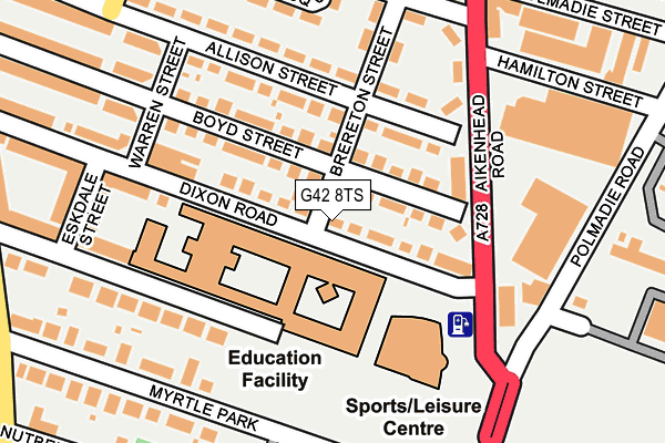 G42 8TS map - OS OpenMap – Local (Ordnance Survey)