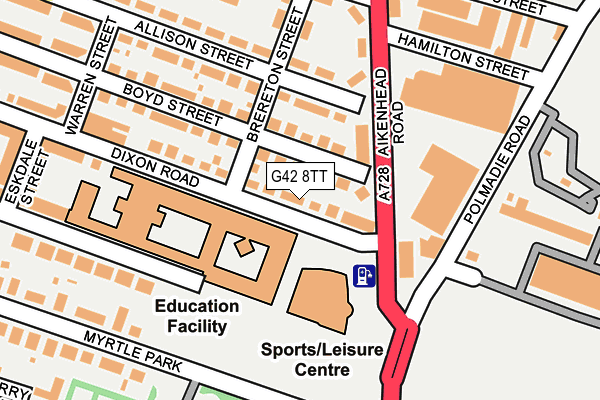 G42 8TT map - OS OpenMap – Local (Ordnance Survey)