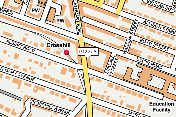 G42 8UA map - OS OpenMap – Local (Ordnance Survey)