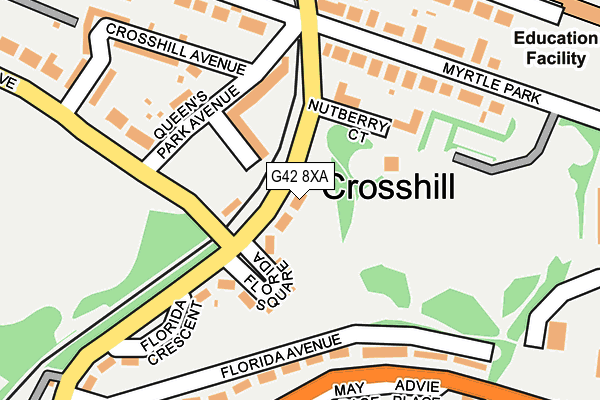 G42 8XA map - OS OpenMap – Local (Ordnance Survey)