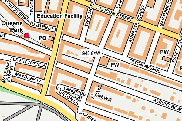 G42 8XW map - OS OpenMap – Local (Ordnance Survey)