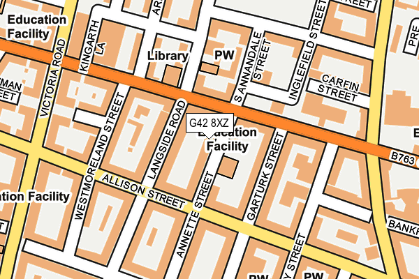 G42 8XZ map - OS OpenMap – Local (Ordnance Survey)