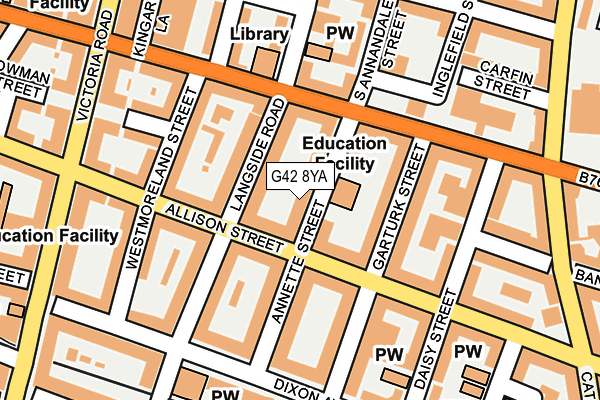 G42 8YA map - OS OpenMap – Local (Ordnance Survey)