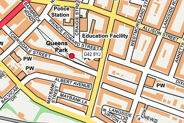 G42 8YJ map - OS OpenMap – Local (Ordnance Survey)