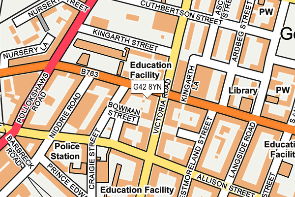 G42 8YN map - OS OpenMap – Local (Ordnance Survey)