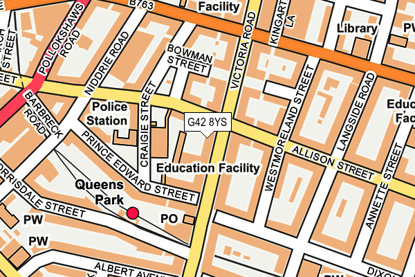 G42 8YS map - OS OpenMap – Local (Ordnance Survey)