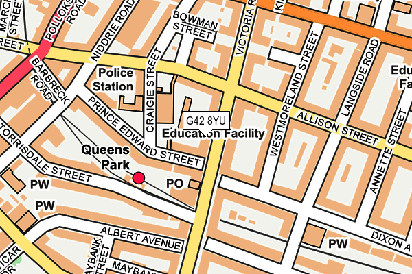 G42 8YU map - OS OpenMap – Local (Ordnance Survey)