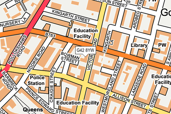 G42 8YW map - OS OpenMap – Local (Ordnance Survey)