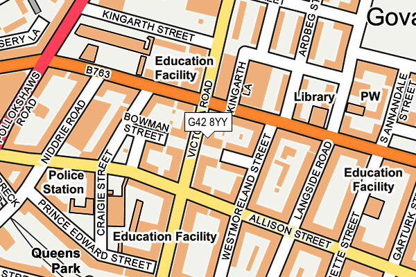 G42 8YY map - OS OpenMap – Local (Ordnance Survey)