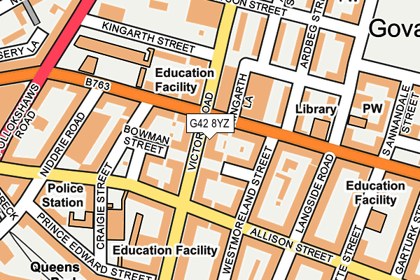 G42 8YZ map - OS OpenMap – Local (Ordnance Survey)