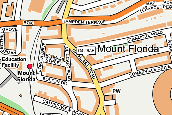 G42 9AF map - OS OpenMap – Local (Ordnance Survey)