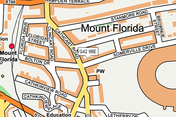 G42 9BE map - OS OpenMap – Local (Ordnance Survey)