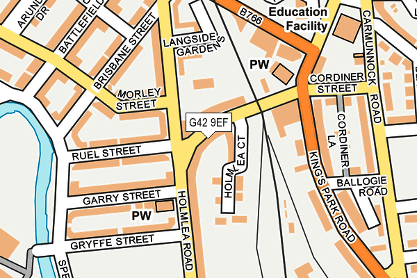 G42 9EF map - OS OpenMap – Local (Ordnance Survey)