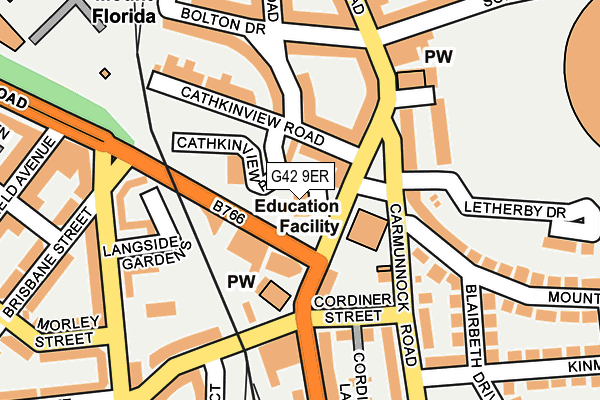 G42 9ER map - OS OpenMap – Local (Ordnance Survey)