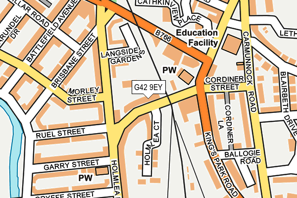 G42 9EY map - OS OpenMap – Local (Ordnance Survey)