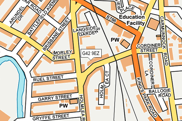 G42 9EZ map - OS OpenMap – Local (Ordnance Survey)