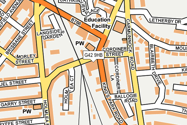 G42 9HB map - OS OpenMap – Local (Ordnance Survey)