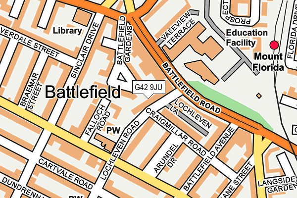 G42 9JU map - OS OpenMap – Local (Ordnance Survey)