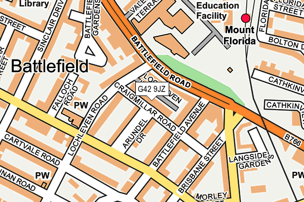 G42 9JZ map - OS OpenMap – Local (Ordnance Survey)