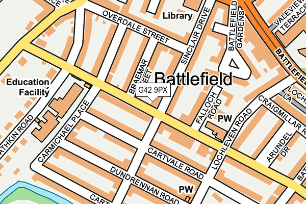 G42 9PX map - OS OpenMap – Local (Ordnance Survey)