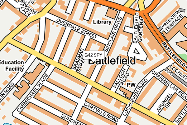 G42 9PY map - OS OpenMap – Local (Ordnance Survey)