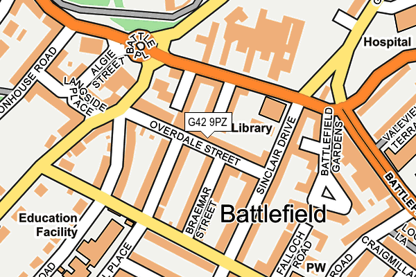 G42 9PZ map - OS OpenMap – Local (Ordnance Survey)