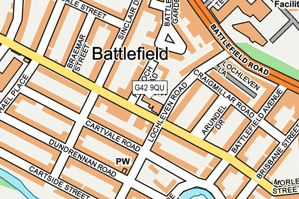 G42 9QU map - OS OpenMap – Local (Ordnance Survey)