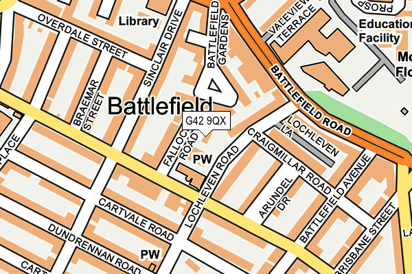 G42 9QX map - OS OpenMap – Local (Ordnance Survey)