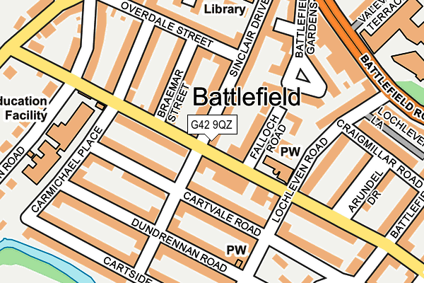 G42 9QZ map - OS OpenMap – Local (Ordnance Survey)