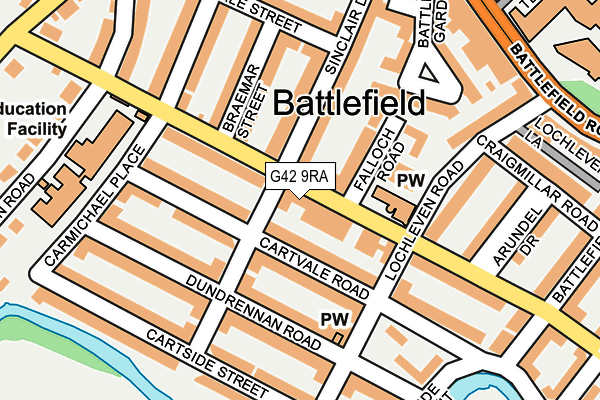 G42 9RA map - OS OpenMap – Local (Ordnance Survey)