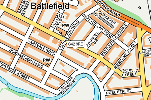 G42 9RE map - OS OpenMap – Local (Ordnance Survey)