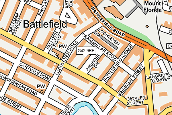 G42 9RF map - OS OpenMap – Local (Ordnance Survey)