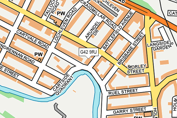 G42 9RJ map - OS OpenMap – Local (Ordnance Survey)