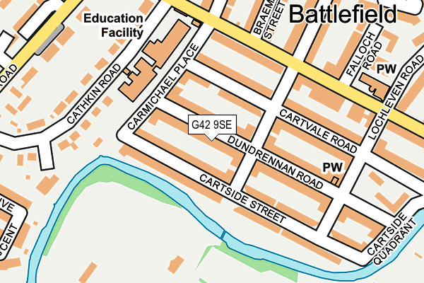 G42 9SE map - OS OpenMap – Local (Ordnance Survey)