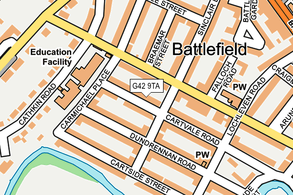 G42 9TA map - OS OpenMap – Local (Ordnance Survey)