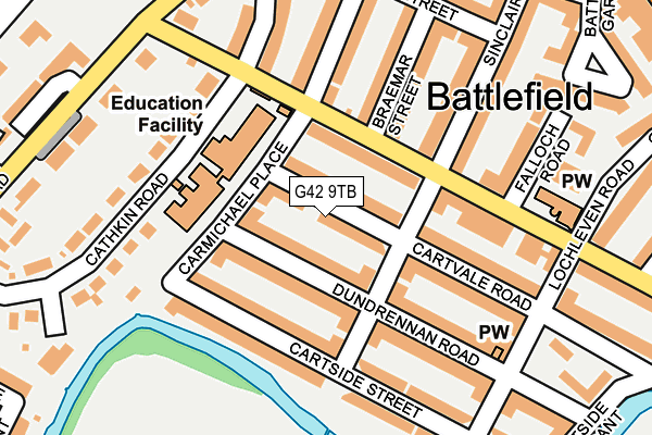 G42 9TB map - OS OpenMap – Local (Ordnance Survey)