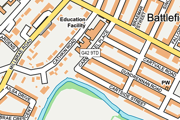 G42 9TD map - OS OpenMap – Local (Ordnance Survey)
