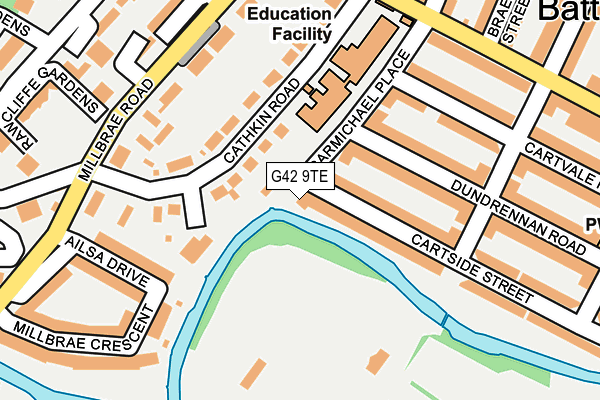 G42 9TE map - OS OpenMap – Local (Ordnance Survey)