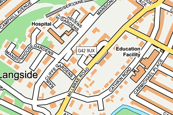 G42 9UX map - OS OpenMap – Local (Ordnance Survey)